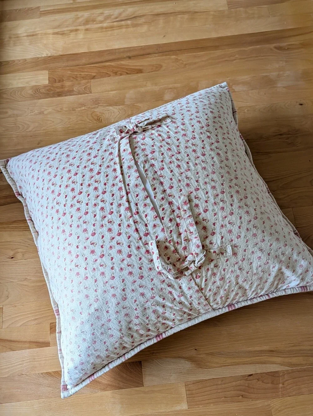 vintage POTTERY BARN linen blend striped Euro sham set